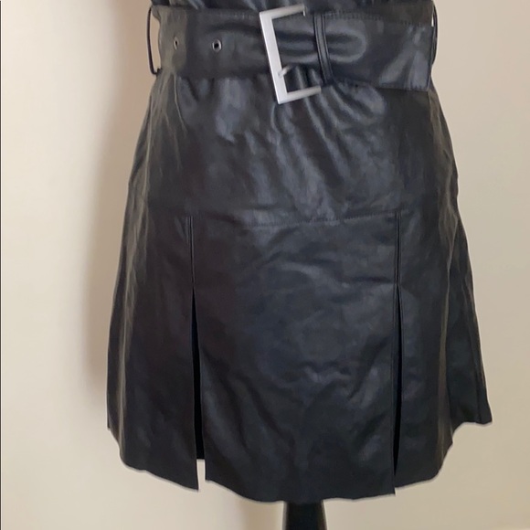 NWOT Free People black vegan leather dress Size 10 - Picture 4 of 8